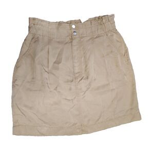 LOFT Womens A-Line Skirt 18in Front Snap Button 100%‎ Lyocell Khaki Sz 4